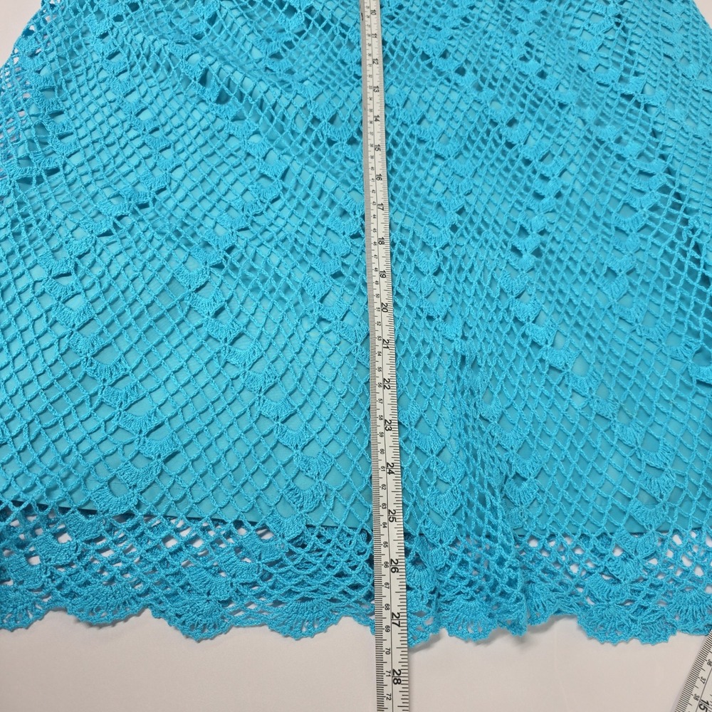 Vintage Amanda & Amanda Crochet Knit Matching‎ Set Top Skirt Blue Size Medium - Picture 7 of 10